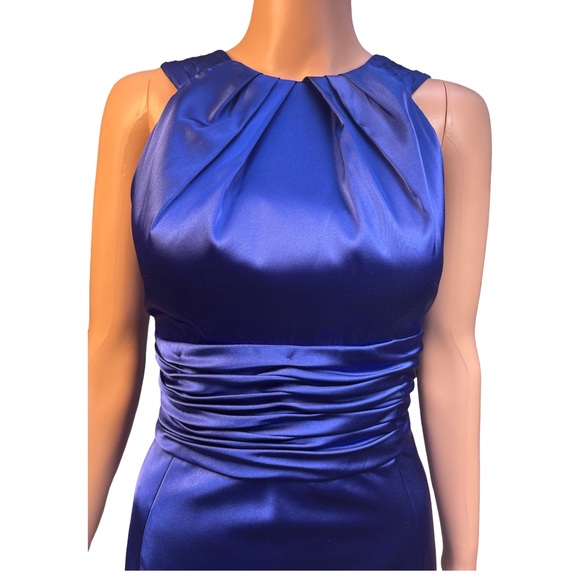 Adrianna Papell Boutique Sapphire Blue Sleeveless Midi Dress Size 14 - Picture 2 of 9